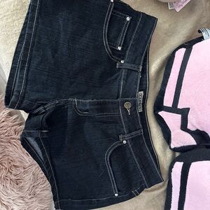 Black Denim Women's Shorts